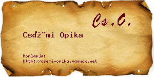 Csémi Opika névjegykártya